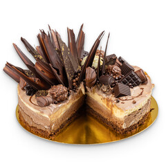 Layered chocolate mousse cake