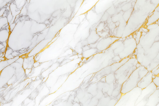 Gold and white marble texture, golden and bright stone surface, generative ai