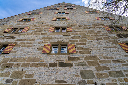 Big and old half-timber house used as warehouse for food and goods in the middle ages