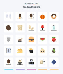 Creative Food 25 Flat icon pack  Such As sweets. food. doughnut. bread. toast