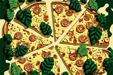 Fototapeta na wymiar seamless pizza pattern