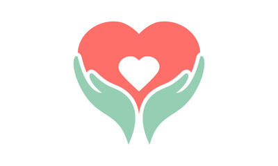 Heart Hand Logo Illustrations & Vectors