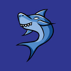 Shark vector icon logo illustration with background