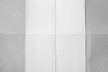 Blank white paper sheet with creases as background, closeup