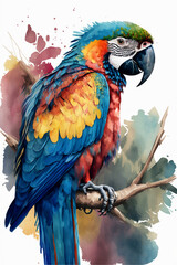 blue and yellow macaw, generative AI