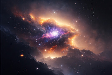 Obraz na płótnie Canvas lovely and amazing galaxy background AI