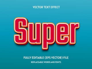 Super text effect 3d editable style eps vector text effect

