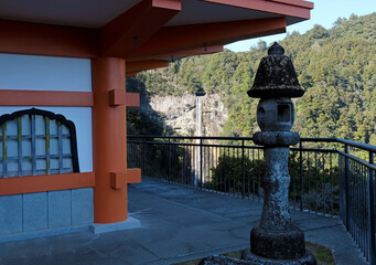 Kumano Nachi Taisha Shrine near Kii-Katsuura, Japan, with Nachi falls in the background