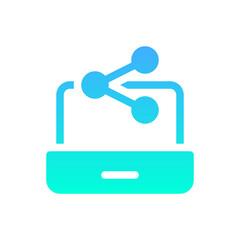 networking flat gradient icon