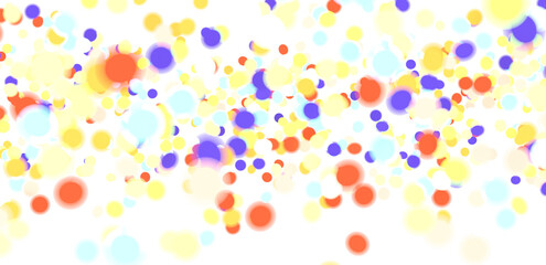 Sunburst and colorful confetti background frame illustration - in 3d png