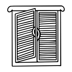 Window drawing in doodle style.