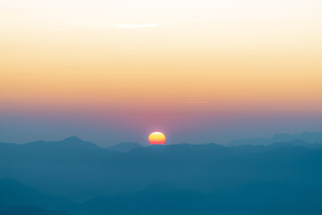 Beautiful sunrise over the mountains