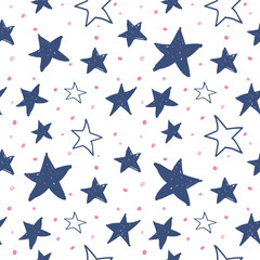 Modern Geometric Star Pattern. Vector Star Pattern Background Drawn by Hand.