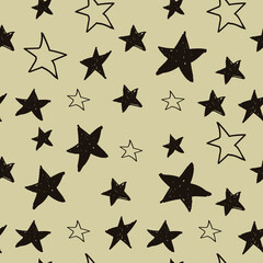 Modern Geometric Star Pattern. Vector Star Pattern Background Drawn by Hand.