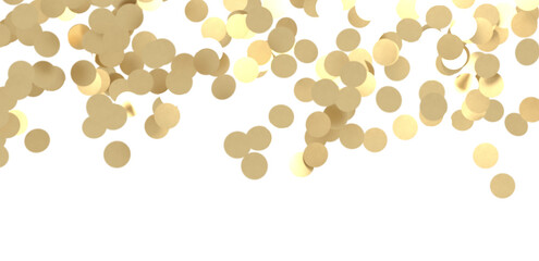 Glittering golden confetti png. Glittering golden confetti falls from above on transparent background. Celebrate festivals.