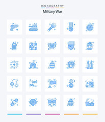 Creative Military War 25 Blue icon pack  Such As time. rank. army. military. army