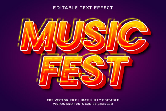 Music fest text effect - Editable vintage and retro future text style