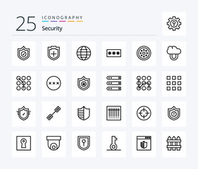 Fototapeta na wymiar Security 25 Line icon pack including locked. pin. internet. password. key