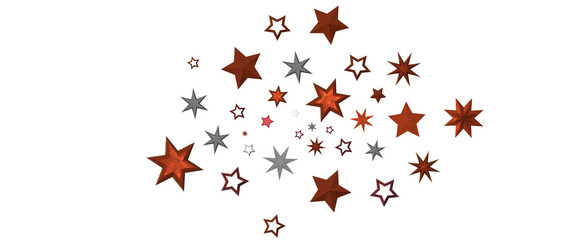 Holiday golden decoration, glitter frame isolated - in red