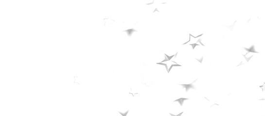 Banner with silver decoration. Festive border with falling glitter dust and stars.