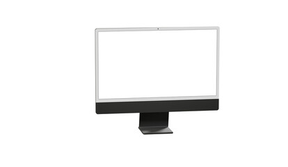 Computer display with blank white screen 3d