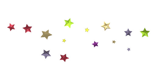Banner with colour decoration. Festive border with falling glitter dust and stars.