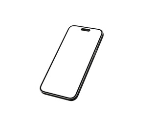 Smartphone frameless blank screen mockup