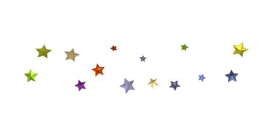 Banner with colour decoration. Festive border with falling glitter dust and stars.