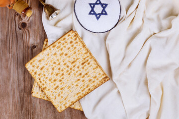 It is Jewish tradition to celebrate Pesah with matzoh, kosher, unleavened bread that eaten during holiday of Passover