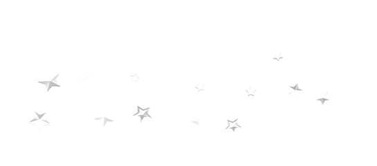 Banner with silver decoration. Festive border with falling glitter dust and stars.