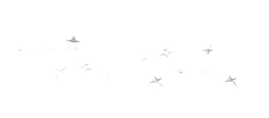 Banner with silver decoration. Festive border with falling glitter dust and stars.
