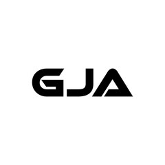 GJA letter logo design with white background in illustrator, cube logo, vector logo, modern alphabet font overlap style. calligraphy designs for logo, Poster, Invitation, etc.