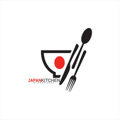 Japanese food restaurant vector logo design.