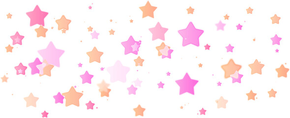 Bokeh confetti stars orange pink