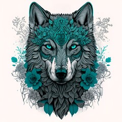 Obraz premium illustration of a colorful wolf