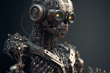 Robot futuriste avec intelligence artificielle