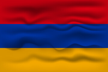 Waving flag of the country Armenia. Vector illustration.