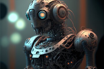 Robot futuriste avec intelligence artificielle