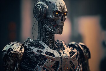 Robot futuriste avec intelligence artificielle