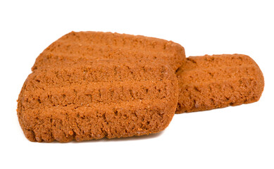 tasty dry biscuits on a white background