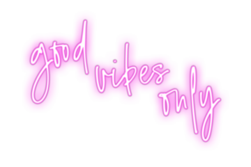 Good vibes only written in pink neon style isolated on transparent background