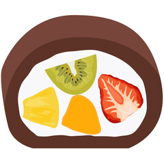 節分の時に食べる恵方巻ロールケーキ　ベクター