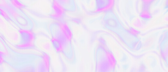 Abstract holographic iridescent liquid 3D render background illustration in pink pastel colors.