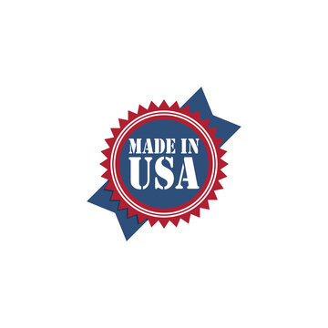 Made in USA label logo. Made in USA badge icon isolated on white background