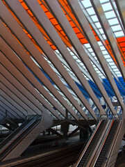 Liege, Belgium - December 2022 : Visit the beautiful city of Liege - The Burning City - View on train station