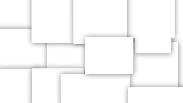 Abstract Square Geometric Surface Loop 1A: light bright clean minimal squares grid pattern, random waving motion background canvas in pure wall architectural pearl white.