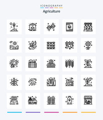 Creative Agriculture 25 OutLine icon pack  Such As agriculture. plant. agriculture. fertilizer. fly