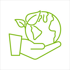 Eco friendly related thin line icon set. Linear ecology icons. Environmental sustainability simple symbol. vector illustration on white background.