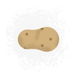 Minimalist geometric potato illustration with textures. Healthy organic food concept. Elements on different layers for ease of use. Transparent background.