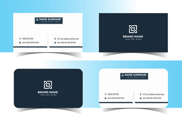 Modern business card template design. With inspiration from the abstract.
Contact card for company. Two sided black and white . Vector illustration.